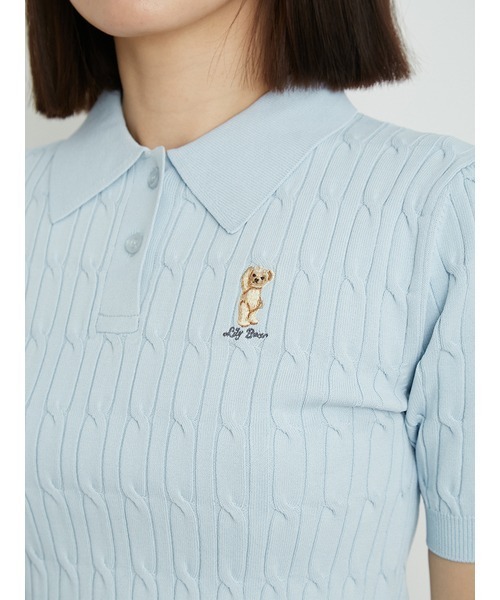 「LILY BROWN」 半袖ポロシャツ FREE レッド レディースの画像