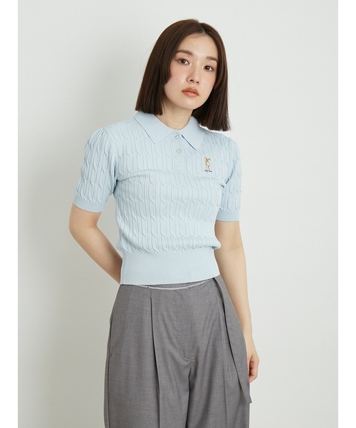 「LILY BROWN」 半袖ポロシャツ FREE レッド レディースの画像
