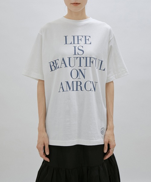 「AMERICANA」 半袖Tシャツ FREE オフホワイト レディース_画像4