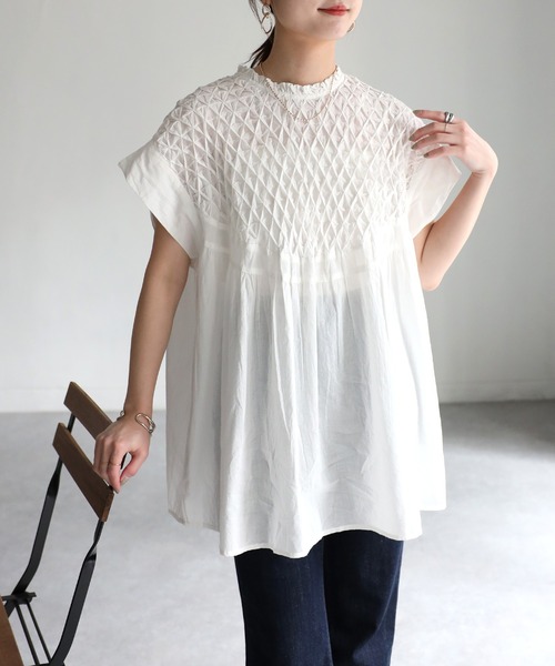 「Riberry」 半袖ブラウス MEDIUM ブラック レディース_画像8