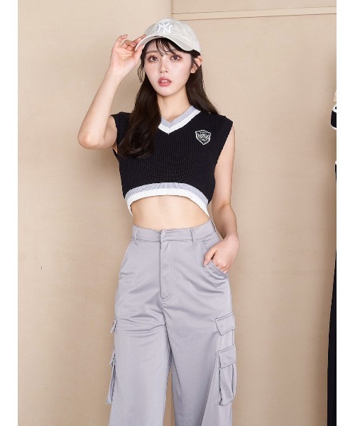 Darich ノースリーブニット ダーリッチ Darich 新品 DDロゴミックスノースリニットトップス 春夏