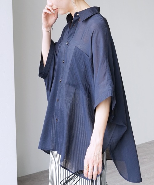 「reca」 半袖シャツ M ブラック レディース_画像5
