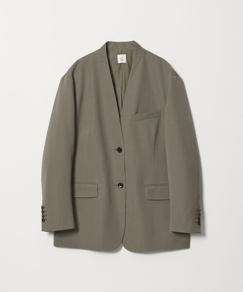 roku 6 リバーシブル ノーカラーコート 34 美品 6（ロク）の「＜6(ROKU)＞REVERSIBLE SEWING NO COLLAR COAT/コート