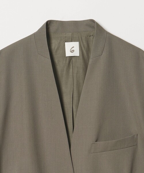 roku 6 リバーシブル ノーカラーコート 34 美品 6（ロク）の「＜6(ROKU)＞REVERSIBLE SEWING NO COLLAR COAT/コート