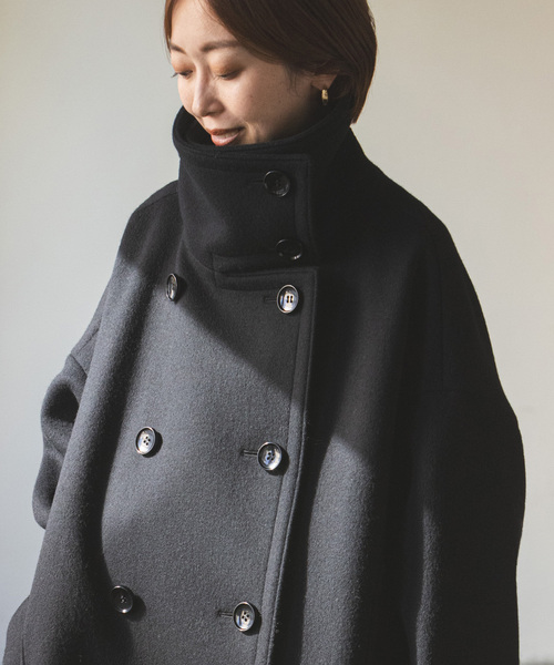 極美品★NOBLE ZIP ノーカラーコート40 ノーブル NOBLE W/Ny zipコート