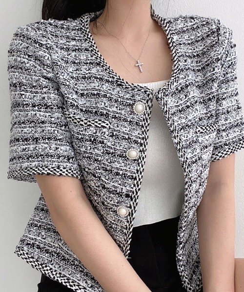 「Riff」 ノーカラージャケット M ブラック レディース_画像5