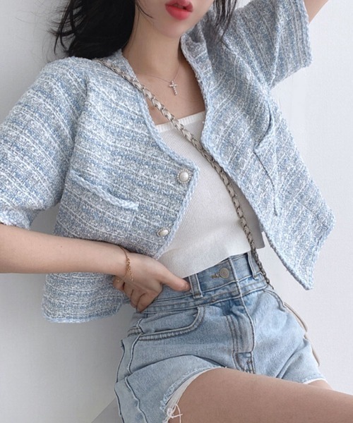 「Riff」 ノーカラージャケット M ブラック レディース_画像8