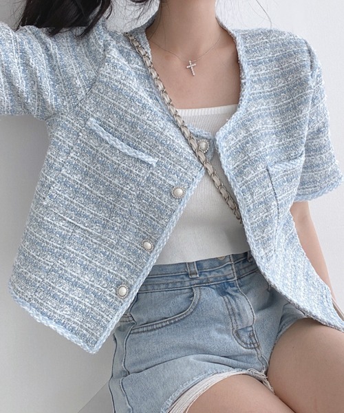 「Riff」 ノーカラージャケット M ブラック レディース_画像9