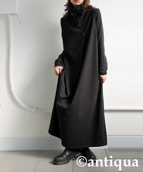 &  ブラックノースリーブワンピース antiqua（アンティカ） ノースリーブワンピース ONESIZE ブラック