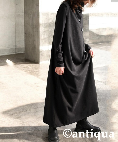 antiqua（アンティカ） ノースリーブワンピース ONESIZE ブラック