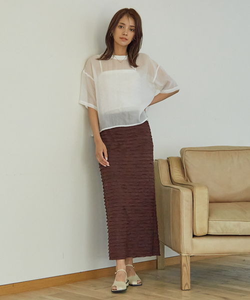 「abahouse mavie」 ロングスカート フリー ダークブラウン レディース_画像8