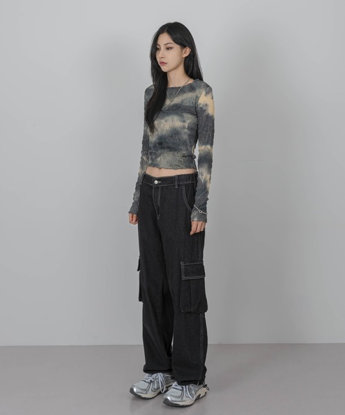 「FOLLOWIN」 長袖カットソー FREE カーキ レディース_画像3