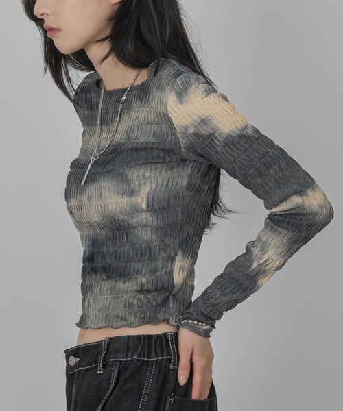 「FOLLOWIN」 長袖カットソー FREE カーキ レディース_画像4