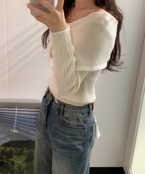 「by muni:r」 長袖ニット FREE アイボリー レディース_画像4