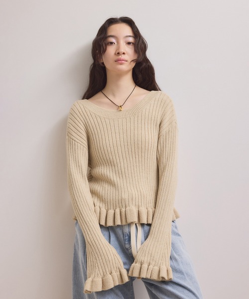 ADAM ET ROPE'（アダムエロペ） カーディガン 「WEB限定」2WAYフリル