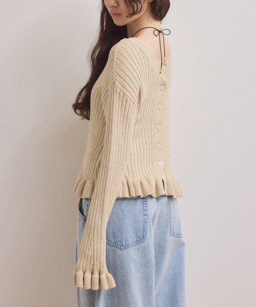 ADAM ET ROPE'（アダムエロペ） カーディガン 「WEB限定」2WAYフリル