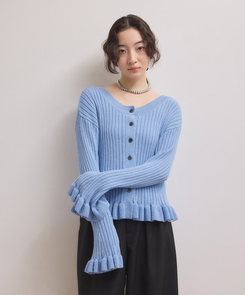 ADAM ET ROPE'（アダムエロペ） カーディガン 「WEB限定」2WAYフリル