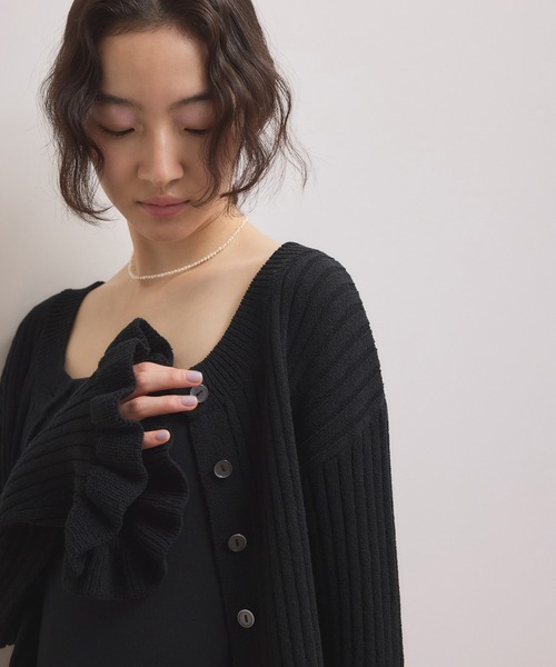 ADAM ET ROPE'（アダムエロペ） カーディガン 「WEB限定」2WAYフリル
