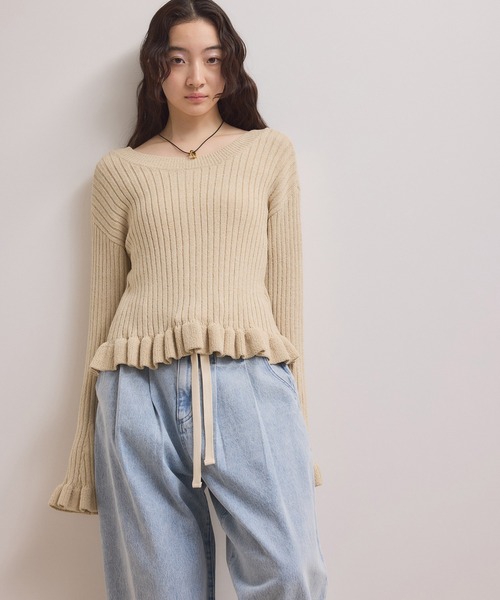〈ADAM ET ROPE〉2wayカーディガン ADAM ET ROPE'（アダムエロペ） カーディガン 「WEB限定」2WAYリブ