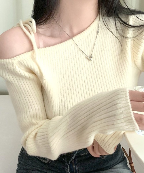 「Riff」 長袖ニット FREE アイボリー レディース_画像8