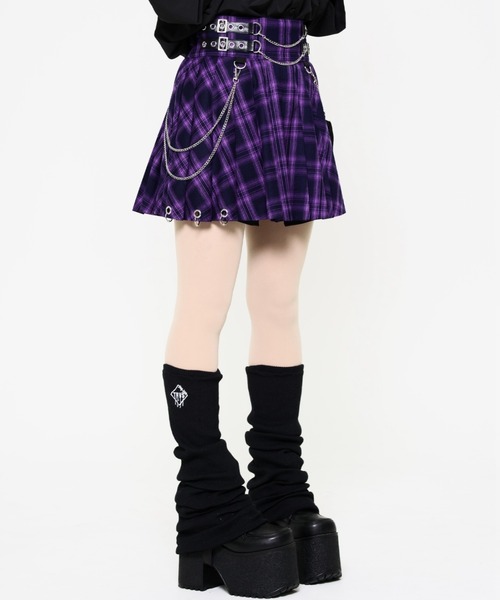 d*9様 HANGRY&ANGRY 総柄プリーツミニスカート　バックポーチ付き TRAVAS TOKYO（トラバストーキョー） スカート 「TRAVAS TOKYO
