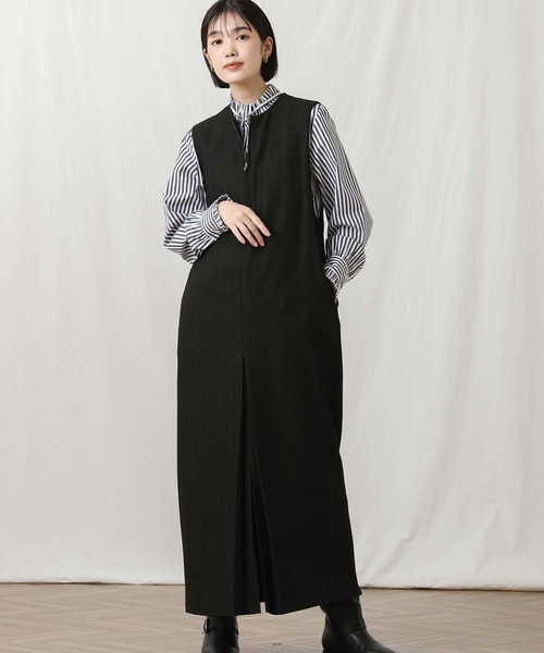 cfcl ノースリーブ ブラック ワンピース　パーソナル　0 cloche（クロッシェ） ノースリーブワンピース FREE ブラック