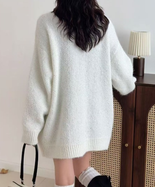 「emi+」 ニットカーディガン FREE アイボリー レディース_画像3