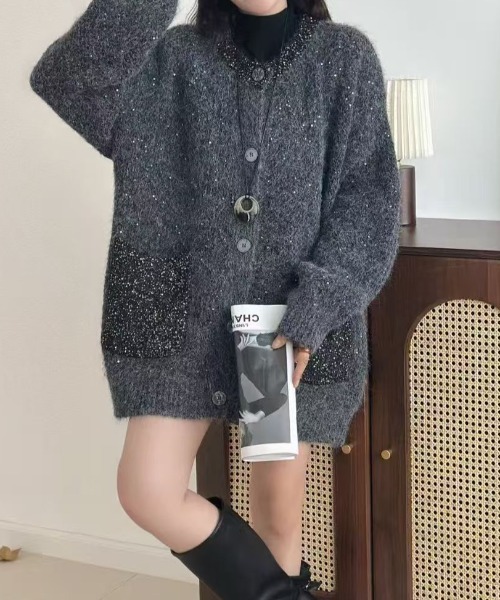 「emi+」 ニットカーディガン FREE アイボリー レディース_画像7