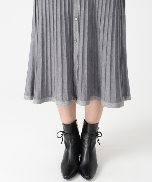 「MISCH MASCH」 ニットワンピース フリ- ブルー レディース_画像6