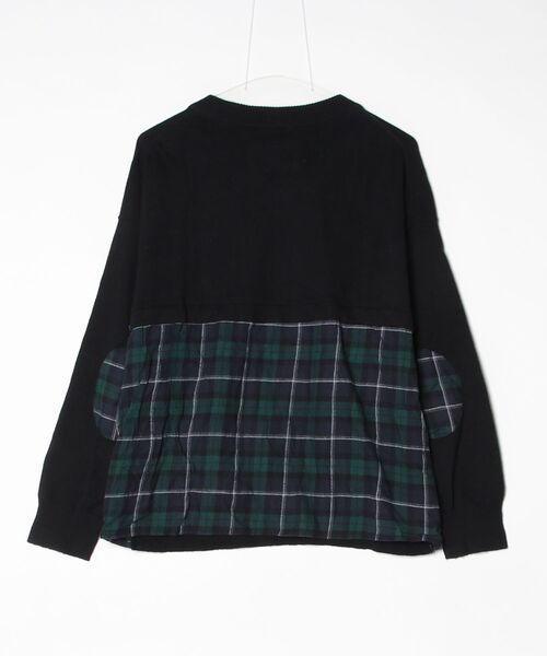 「FRAPBOIS half」 ワンポイント長袖ニット 1 ブラック メンズ_画像2