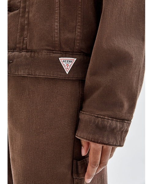 「Guess」 デニムジャケット LARGE ブラウン メンズ_画像6