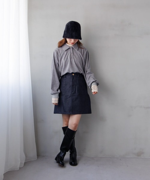 「flower」 長袖ニット FREE グレー レディース_画像10