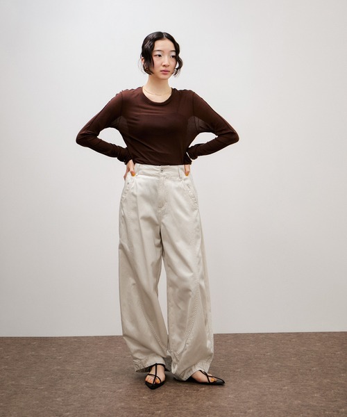 未使用toh design works. anemoneエッグパンツ/ベージュ系 ADAM ET ROPE'（アダムエロペ） パンツ ピグメントダイエッグパンツ