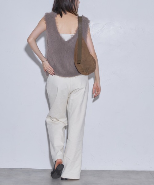 「leimn」 ニットベスト M ベージュ レディース_画像6