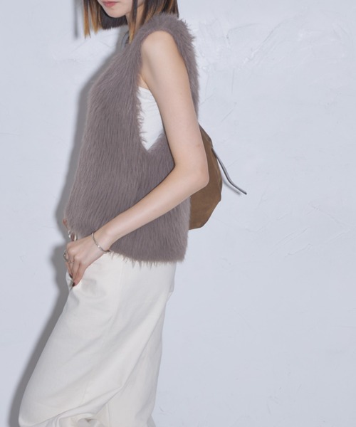 「leimn」 ニットベスト M ベージュ レディース_画像9