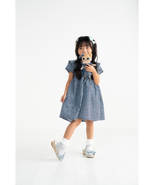 スモッキングワンピース 子供 グロッシーサテン スモッキング