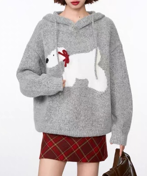 「GEMEDA」 長袖ニット M ネイビー レディース_画像4