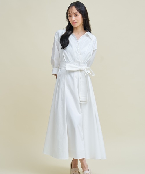 ワンピース カシュクールウエストリボンワンピース