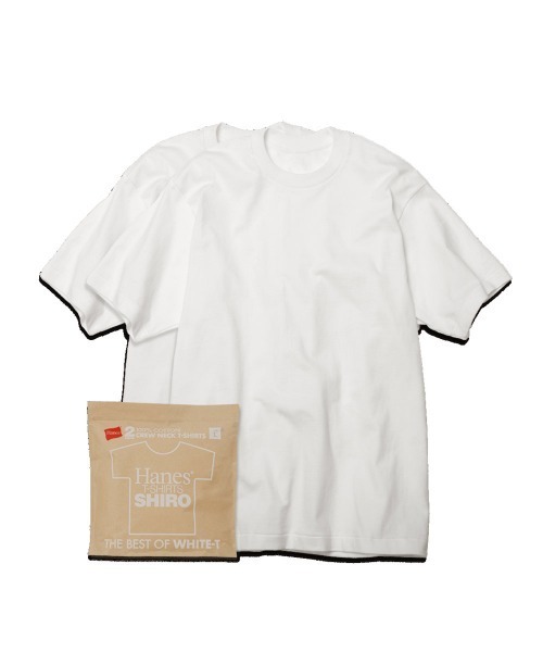 Hanes（ヘインズ） tシャツ 「Hanes/ヘインズ」メンズ SHIRO 「2枚組