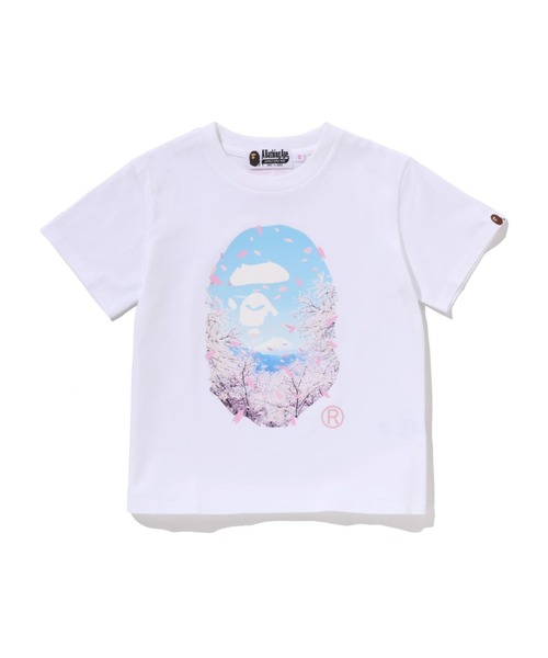 BAPE 半袖Tシャツ 桜 さくら ホワイト SAKURA TEE Sサイズ A BATHING APE（アベイシングエイプ） tシャツ SAKURA STA TEE メンズ