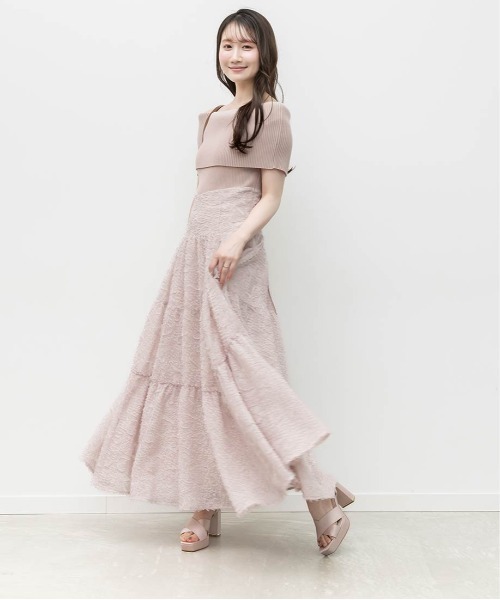 RANDA オフショルニットドッキングワンピース RANDA（ランダ） ワンピース オフショルニットドッキングワンピース