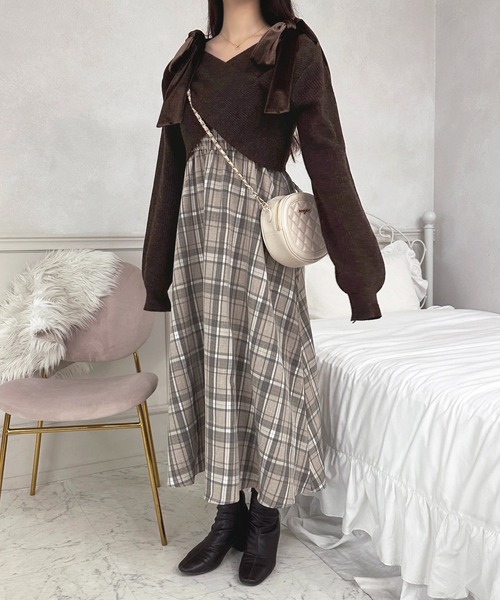 「apres jour」 キャミソールワンピース X-LARGE ボルドー レディース_画像9