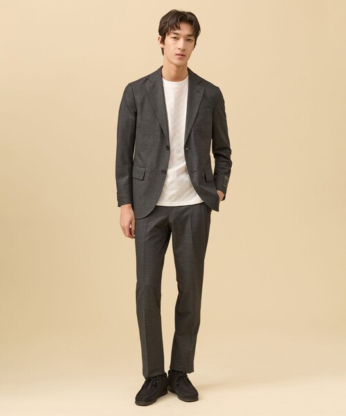 スラックス 夏に嬉しい6つの高機能「J.PRESS-POOL WOOL」「セットアップ対応」ジャージーセットアップ スラックス メンズの画像
