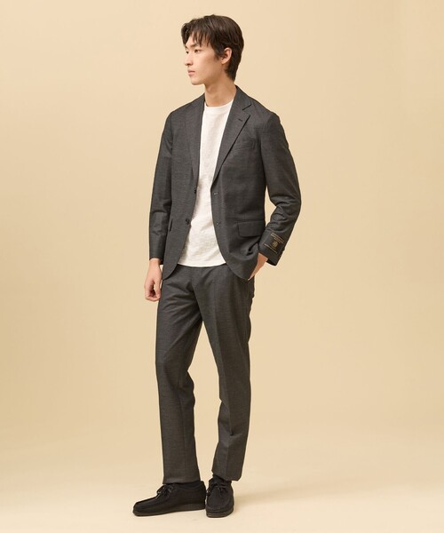 スラックス 夏に嬉しい6つの高機能「J.PRESS-POOL WOOL」「セットアップ対応」ジャージーセットアップ スラックス メンズの画像