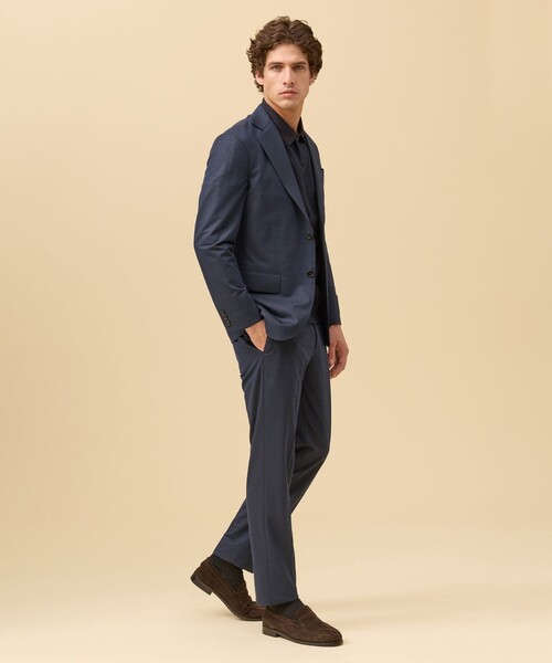 スラックス 夏に嬉しい6つの高機能「J.PRESS-POOL WOOL」「セットアップ対応」ジャージーセットアップ スラックス メンズの画像