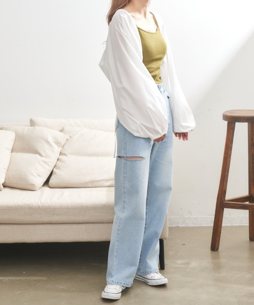 「VANNIE U」 デニムパンツ S ライトブルー レディース_画像3