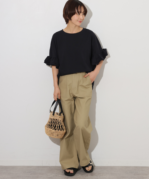 tシャツ 「追加」コットンダブルフリルTEE レディースの画像