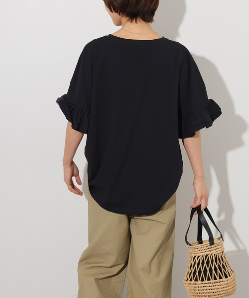 tシャツ 「追加」コットンダブルフリルTEE レディースの画像