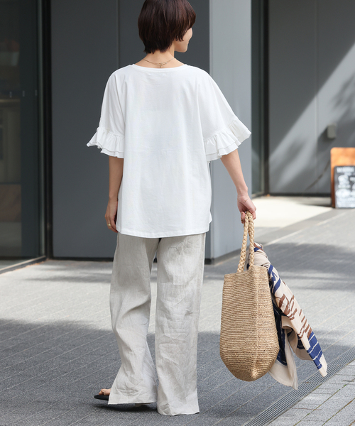 tシャツ 「追加」コットンダブルフリルTEE レディースの画像