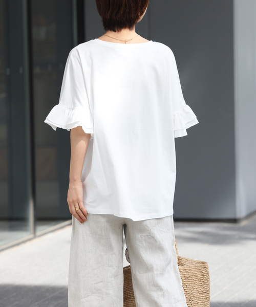 tシャツ 「追加」コットンダブルフリルTEE レディースの画像